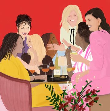an illustration of a group of women sitting at a table